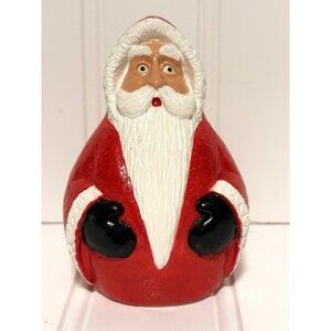 Vintage 1992 Hand Painted Chalkware Santa Figurine Christmas  Decoration Signed